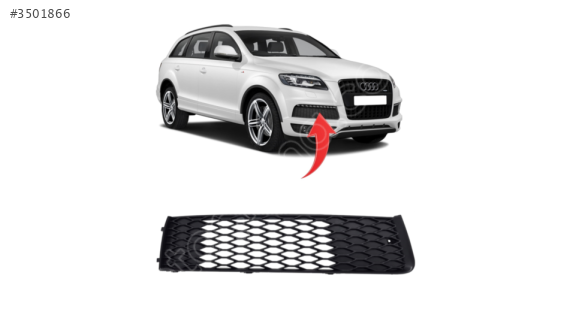 4L0807698B ÖN TAMPON ÜST IZGARA SAĞ ( S-LİNE ) Q7 2011+ .