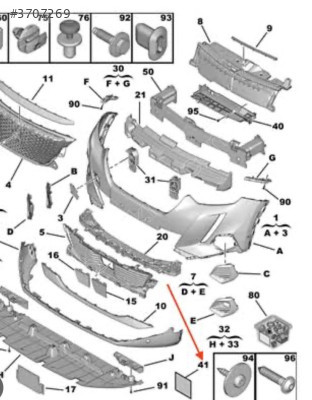 Peugeot 2008 tampon kapağı 9839248880