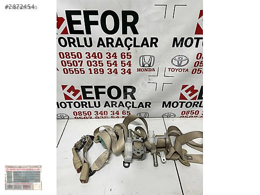 TOYOTA COROLLA EMNİYET KEMERLERİ 3 ADET SÖKME ORJİNAL 13-18