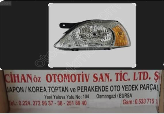 Kia Rio Far Sarı  Beyaz Renk 2002- 2005 - Sağ Sol -ADET/...