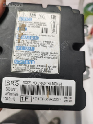 HONDA CİVİC AİRBAG BEYİN ORJİNAL PARÇA 16-21  77960-TFK-T020-M4