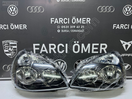 RENAULT CLİO 2 SAĞ - SOL TAKIM ÖN FAR SIFIR İÇİ SİYAH