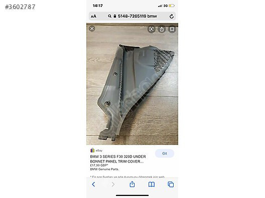 BMW F30 ÖN CAM IZGARA KAPAĞI