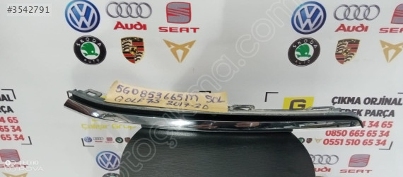 GOLF 7 ÖN TAMPON ORTA IZGARA ÇITASI SOL NİKELAJLİ 5G0853665M