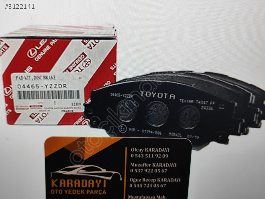 Toyota Corolla ön fren balatası orjinal 2001-2013