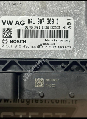 Volkswagen Golf 7 Motor Beyini 0281018498 04L907309D EDC17C6