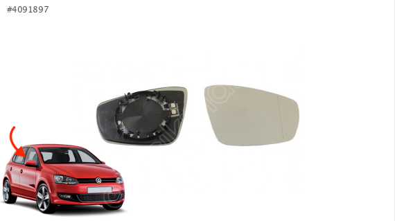6R0857522F VW POLO 10-16 SAĞ AYNA CAMI