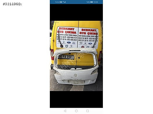 Renault scenic3 bagaj kapağı orijinal 8.750 TL