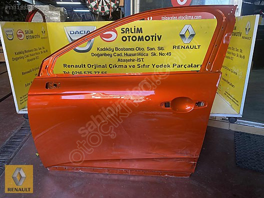 Renault Clio 5 Orjinal Turuncu Sol Ön Kapı ve Ek Parçalar