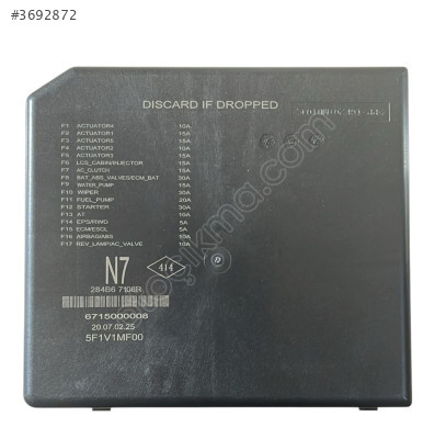 284B67108R 6715000008 5F1V1MF00 SIGORTA KUTUSU RENAULT MEGANE 4