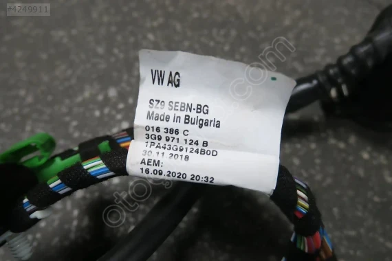 3G9971124B ORJİNL KABLO SETİ (DEMİR ÇEKİ ÜZERİNDE ) PASSAT 2015