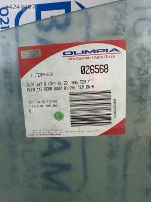 ALFA ROMEO 147 ARKA KAPI CAMI SAĞ