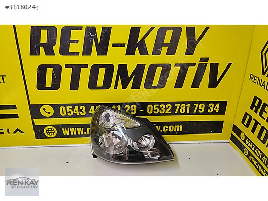 RENAULT CLİO 2 SAĞ FAR SİYAH 2002-08 SIFIR RENKAY OTO KOCAELİ