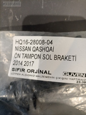 NİSSAN QASHQAİ ÖN TAMPON SOL BRAKETİ 2014 2017 622234EA0A  SO