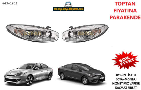 RENAULT FLUENCE MERCEKLİ SAĞ/SOL ÖN FAR SIFIR ADET FİYAT 26010133
