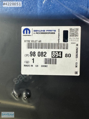 PEUGEOT EXPERT/CİTROEN JUMPY ARKA CAM ORJİNAL 5 DELİK 2017-2025