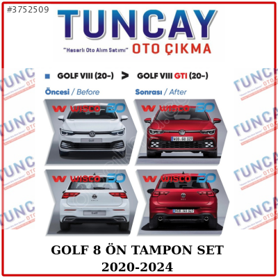 VOLKSWAGEN GOLF 8 ÖN ARKA TAMPON DÖNÜŞÜM SET 2020-2024