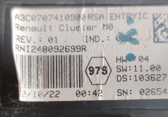 DACİA DUSTER 2022 MODEL GÖSTERGE PANELİ 248092699R