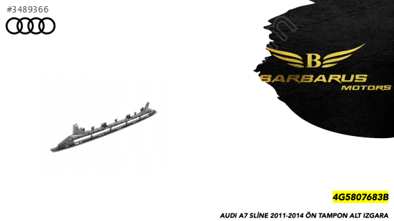 4G5807683B AUDI A7 SLİNE 11-14 ÖN TAMPON ALT IZGARA