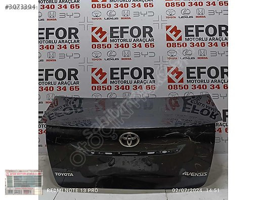 TOYOTA AVENSİS BAGAJ KAPAĞI ÇIKMA ORJİNAL YEDEK PARÇA 03-08