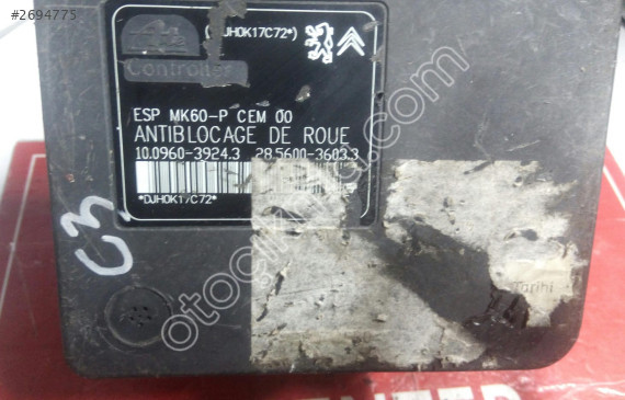 Citroen C3 ABS Beyni 9666999580 28.5600-3603.3 10.0960-3924.3