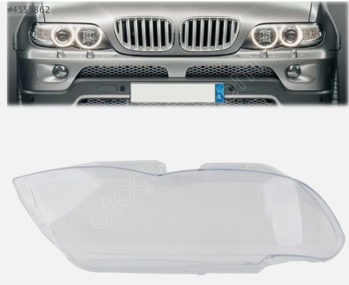 BMW X5 E53 SIFIR SAĞ FAR CAMI 2004-2006