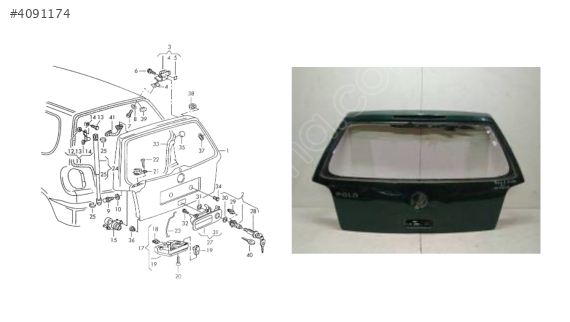 6N0827025 VW POLO 1995-1998 ARKA BAGAJ KAPAĞI