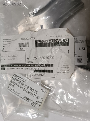 MERCEDES E W213 TAMPON DEMİR BRAKETİ ÖN ALT SAĞ 2015 2536200