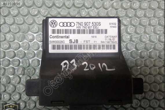 AUDİ A3 2012 OTOMATİK DİZEL CAYC  GATEWAY BEYNİ -ALKAN-7N0907530S