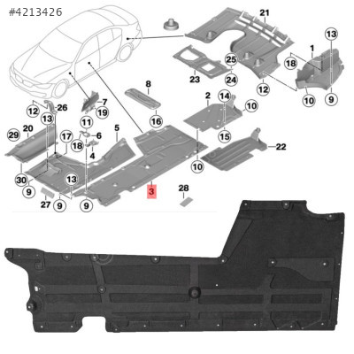 Bmw F20 F30 F32 Sol Alt Taban Muhafaza 2012-2019 51757241833