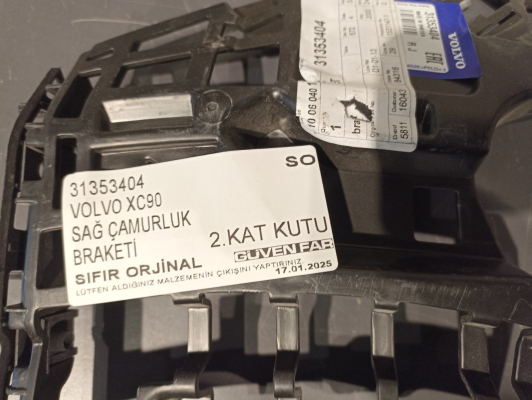 VOLVO XC90 SAĞ ÇAMURLUK BRAKETİ 2018 2021 31353404 SO
