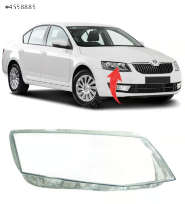 SKODA OCTAVİA A7 SIFIR SAĞ FAR CAMI 2014-2017