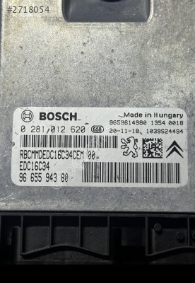 EDC16C34 0281012620 9661813780 Citroen Berlingo 1.6 Motor Beyni H