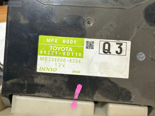 2012 TOYOTA YARİS KONFOR BEYNİ MODÜLÜ 89221 0D110 ORJ ÇIKMA