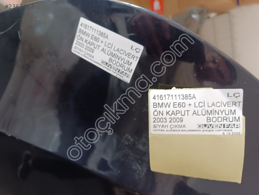 BMW E60 + LCİ ÖN KAPUT ALÜMİNYUM LACİVERT 2003 2009 41617111