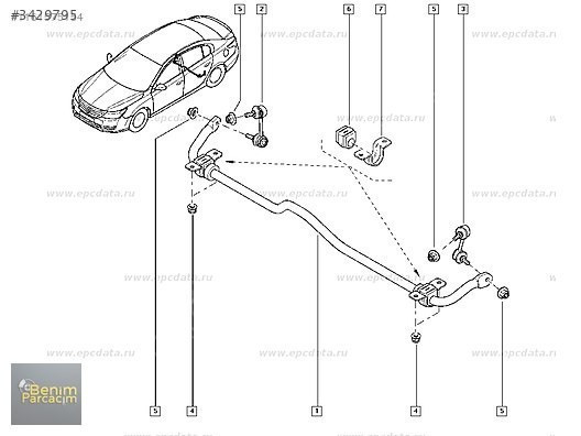562305511R RENAULT LATITUDE ARKA VIRAJ DEMIRI ORJINAL