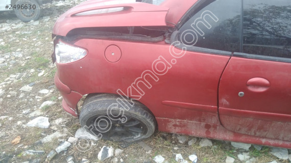 Peugeot 206 CC Kesme Sağ Arka Çamurluk yedek parça