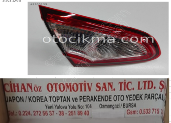 Nissan Qashqai Ledli Sol İç Stop 2010 2013/