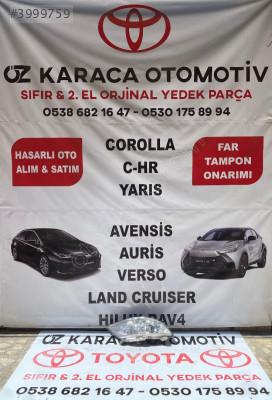 2009-2012 TOYOTA AURİS ÇIKMA ORJİNAL SAĞ ÖN FAR