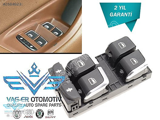 AUDİ A6 2011-2018 ÖN SOL CAM AÇMA KAPAMA DÜĞMESİ KROM 4G0959