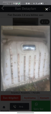 Fiat Ducato kabin iç duvar sacı