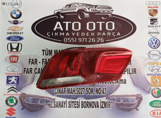 PEUGEOT 301 ORJINAL ÇIKMA SAĞ STOP