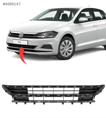 2G0853677M VW POLO 2018 ÖN TAMPON ORTA IZGARA KROMLU