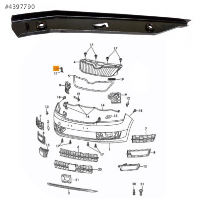 6V0807050 SKODA FABİA 2015-2023 ÖN TAMPON BRAKETİ SAG