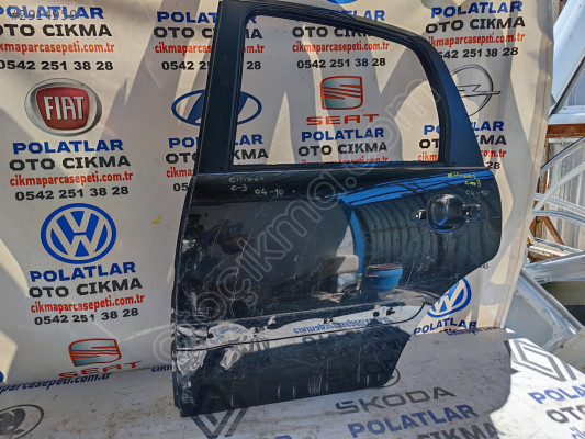 Citroen C3 Sol Arka kapı Orjinal 2004-2010 siyah göçük hasarlı