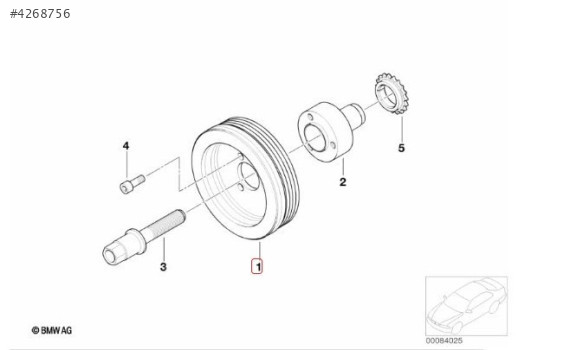 BMW E87 E90 N43 ÇIKMA KRANK KASNAĞI 11237551308 7551308