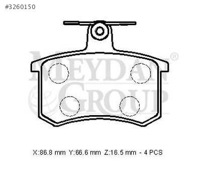 AUDI A4- 95/99; ARKA FREN BALATASI 1,8/1,9/2,0/2,3/2,4/2,6 (KABLO
