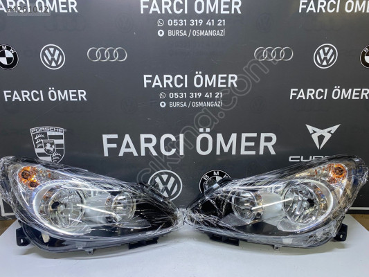 OPEL CORSA D 2007-10 SAĞ-SOL TAKIM ÖN FAR SIFIR İÇİ SİYAH