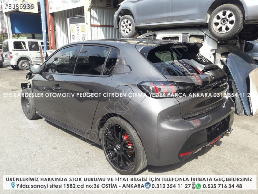 peugeot 208 çıkma sol ön dolu kapı (p21e kasa 2020-2024 arası)