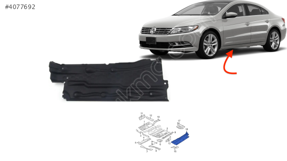 3C8825201 VW PASSAT CC ALT TABAN MUHAFAZA SOL HALI